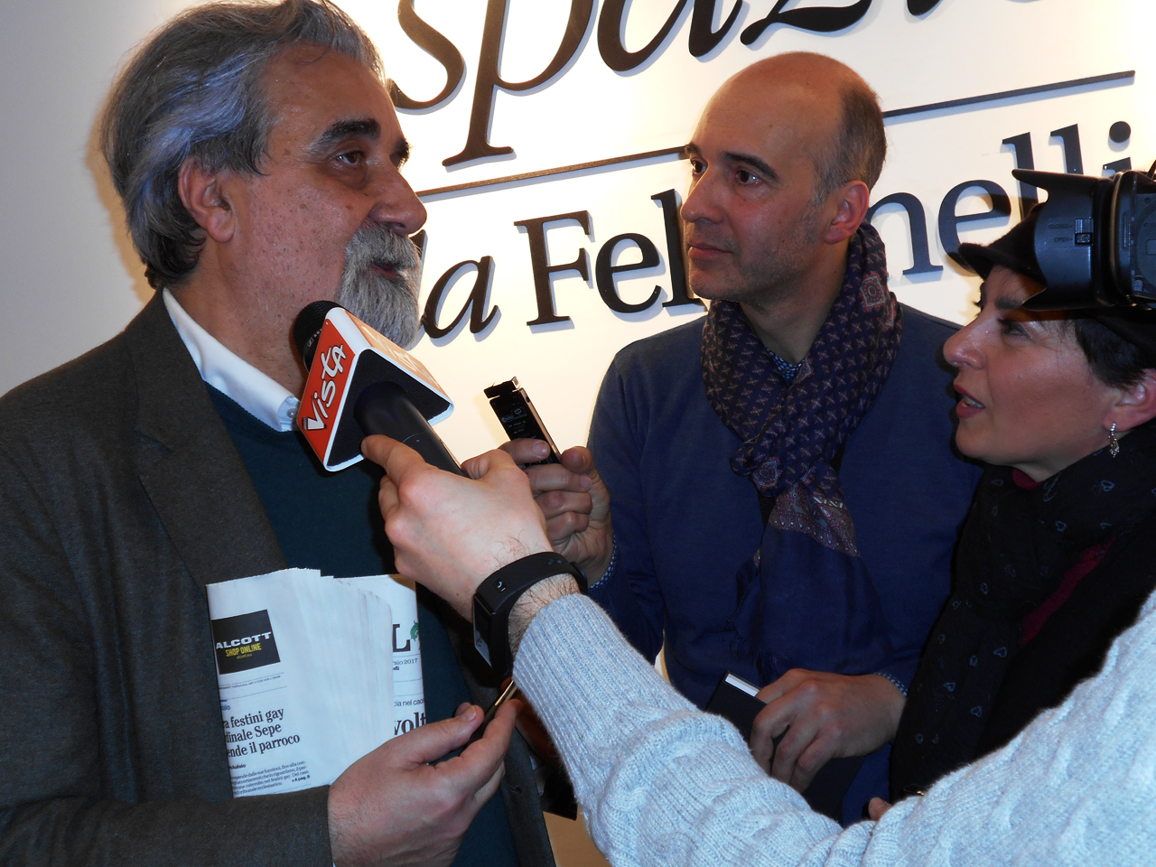 Peppe Vessicchio il maestro, con Claudio e Diana di Italy Web Radio